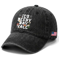 It's Derby Day Y'All Washed Cotton Baseball Cap Retro Groovy KY Horse Racing
