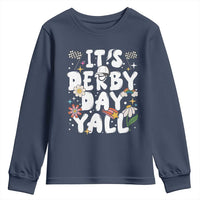 It's Derby Day Y'All Youth Sweatshirt Retro Groovy KY Horse Racing