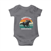 Giddy Up Madafakas Retro Sunset Horse Racing Baby Onesie Funny Sarcastic Equestrian Jockey Vintage 70s