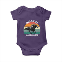 Giddy Up Madafakas Retro Sunset Horse Racing Baby Onesie Funny Sarcastic Equestrian Jockey Vintage 70s
