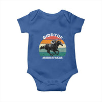 Giddy Up Madafakas Retro Sunset Horse Racing Baby Onesie Funny Sarcastic Equestrian Jockey Vintage 70s