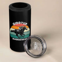 Giddy Up Madafakas Retro Sunset Horse Racing 4 in 1 Can Cooler Tumbler Funny Sarcastic Equestrian Jockey Vintage 70s