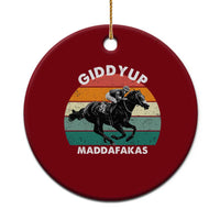 Giddy Up Madafakas Retro Sunset Horse Racing Ceramic Ornament Funny Sarcastic Equestrian Jockey Vintage 70s