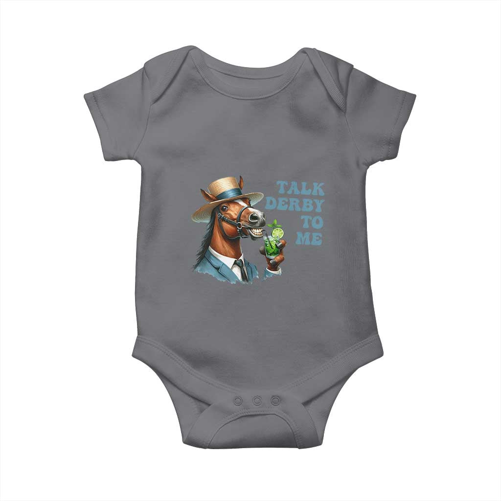 Talk Derby To Me Baby Onesie Funny Horse Racing KY Racing Day