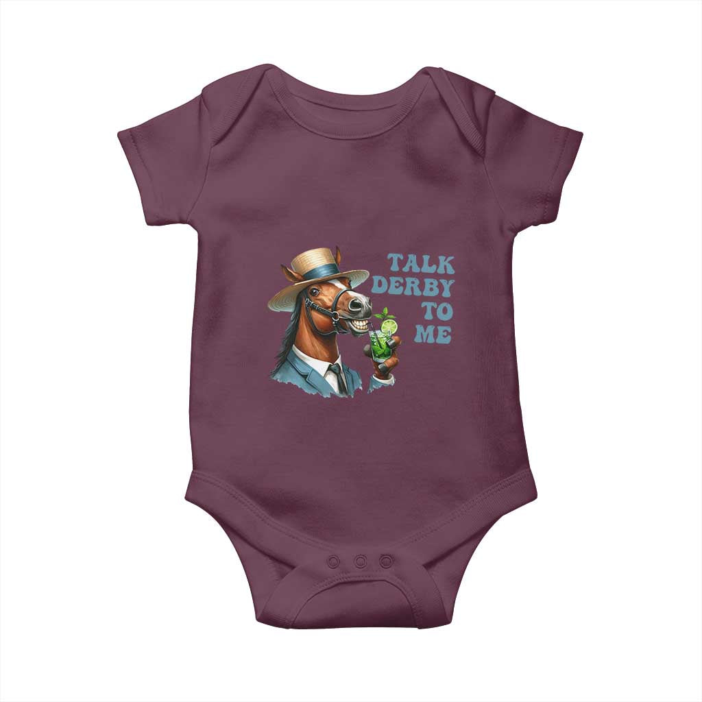 Talk Derby To Me Baby Onesie Funny Horse Racing KY Racing Day