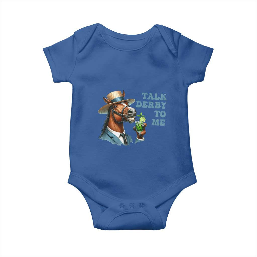 Talk Derby To Me Baby Onesie Funny Horse Racing KY Racing Day