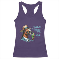 Talk Derby To Me Racerback Tank Top Funny Horse Racing KY Racing Day