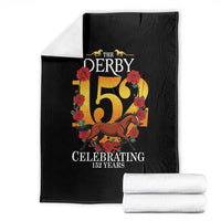 Celebrating 152 Years Horse Racing Anniversary Horseshoe Graphic Throw Blanket Elegant Run Lucky Charm Floral 152nd Anniversary