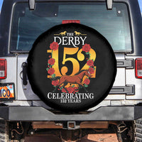 Celebrating 152 Years Horse Racing Anniversary Horseshoe Graphic Spare Tire Cover Elegant Run Lucky Charm Floral 152nd Anniversary