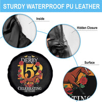Celebrating 152 Years Horse Racing Anniversary Horseshoe Graphic Spare Tire Cover Elegant Run Lucky Charm Floral 152nd Anniversary