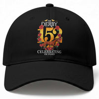 Celebrating 152 Years Horse Racing Anniversary Horseshoe Graphic Baseball Cap Elegant Run Lucky Charm Floral 152nd Anniversary