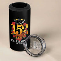Celebrating 152 Years Horse Racing Anniversary Horseshoe Graphic 4 in 1 Can Cooler Tumbler Elegant Run Lucky Charm Floral 152nd Anniversary