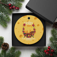 Celebrating 152 Years Horse Racing Anniversary Horseshoe Graphic Ceramic Ornament Elegant Run Lucky Charm Floral 152nd Anniversary
