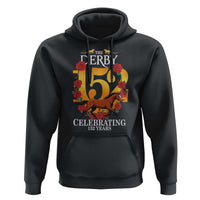 Celebrating 152 Years Horse Racing Anniversary Horseshoe Graphic Hoodie Elegant Run Lucky Charm Floral 152nd Anniversary