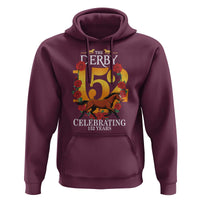 Celebrating 152 Years Horse Racing Anniversary Horseshoe Graphic Hoodie Elegant Run Lucky Charm Floral 152nd Anniversary