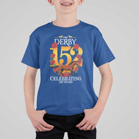 Celebrating 152 Years Horse Racing Anniversary Horseshoe Graphic T Shirt For Kid Elegant Run Lucky Charm Floral 152nd Anniversary