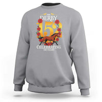 Celebrating 152 Years Horse Racing Anniversary Horseshoe Graphic Sweatshirt Elegant Run Lucky Charm Floral 152nd Anniversary