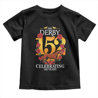Celebrating 152 Years Horse Racing Anniversary Horseshoe Graphic Toddler T Shirt Elegant Run Lucky Charm Floral 152nd Anniversary