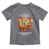 Celebrating 152 Years Horse Racing Anniversary Horseshoe Graphic Toddler T Shirt Elegant Run Lucky Charm Floral 152nd Anniversary