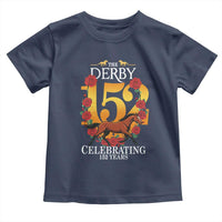 Celebrating 152 Years Horse Racing Anniversary Horseshoe Graphic Toddler T Shirt Elegant Run Lucky Charm Floral 152nd Anniversary