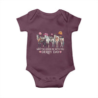 May The Horse Be With You Derby Day 2026 Baby Onesie Funny Horse Racing Triple Horse Equestrian Graphic