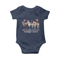 May The Horse Be With You Derby Day 2026 Baby Onesie Funny Horse Racing Triple Horse Equestrian Graphic