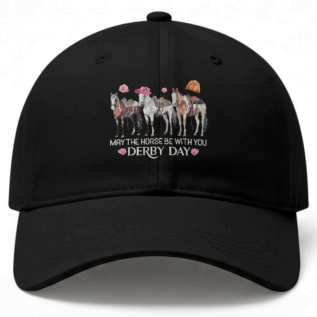 May The Horse Be With You Derby Day 2026 Baseball Cap Funny Horse Racing Triple Horse Equestrian Graphic