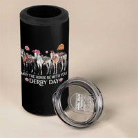 May The Horse Be With You Derby Day 2026 4 in 1 Can Cooler Tumbler Funny Horse Racing Triple Horse Equestrian Graphic