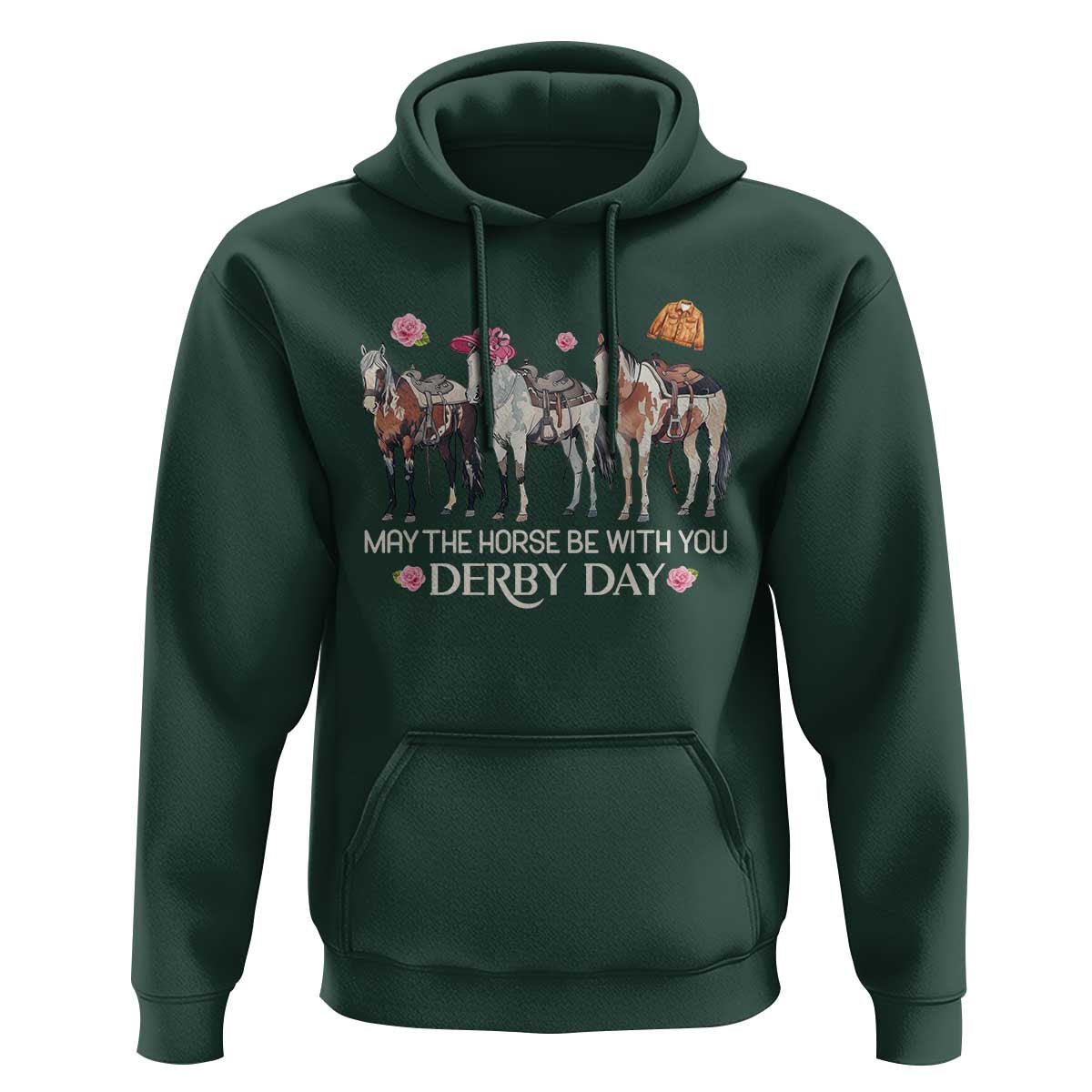 May The Horse Be With You Derby Day 2026 Hoodie Funny Horse Racing Triple Horse Equestrian Graphic