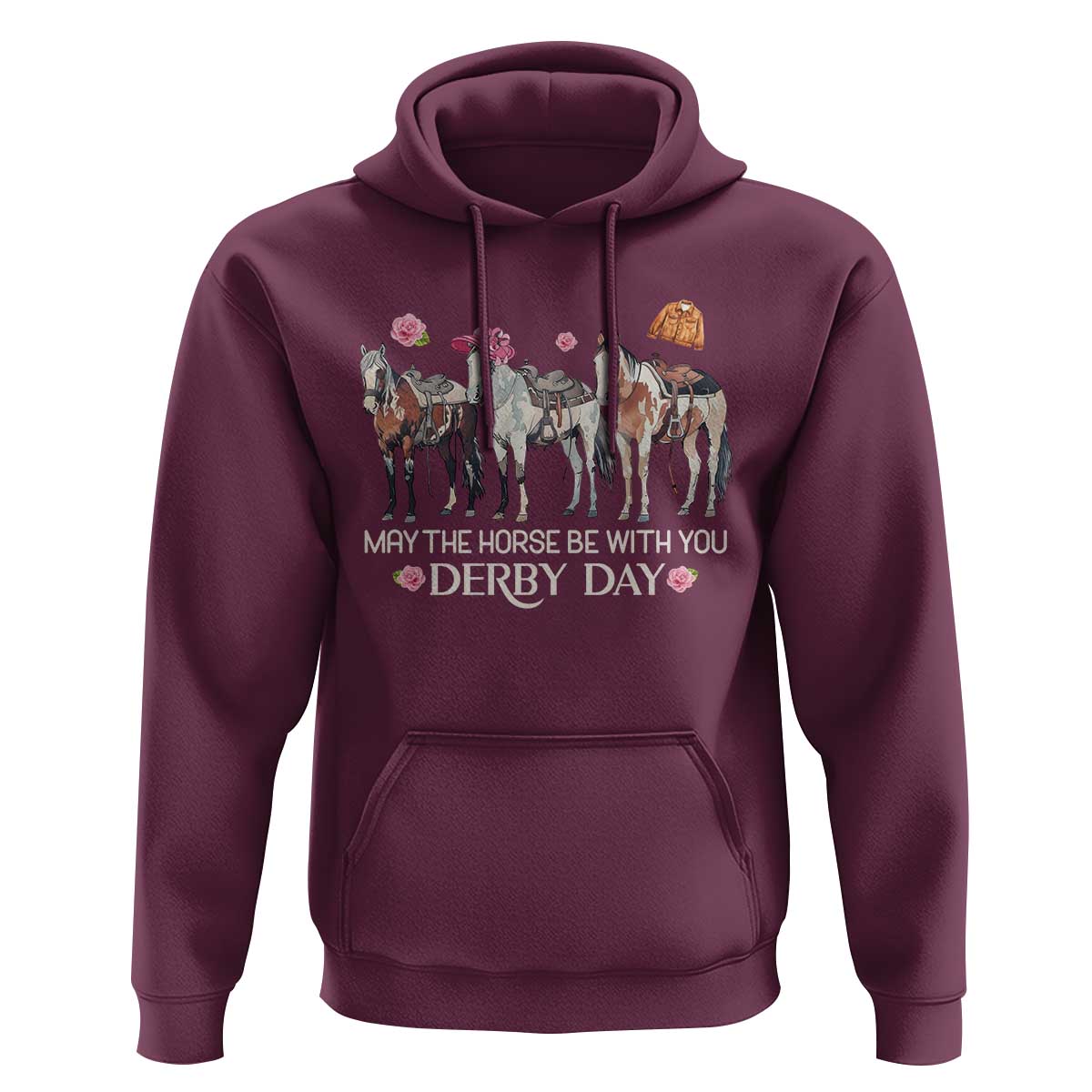 May The Horse Be With You Derby Day 2026 Hoodie Funny Horse Racing Triple Horse Equestrian Graphic