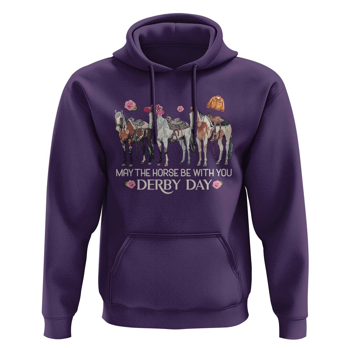 May The Horse Be With You Derby Day 2026 Hoodie Funny Horse Racing Triple Horse Equestrian Graphic