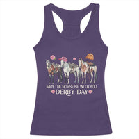 May The Horse Be With You Derby Day 2026 Racerback Tank Top Funny Horse Racing Triple Horse Equestrian Graphic