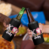 Retro Floral KY Horse Racing Graphic 4 in 1 Can Cooler Tumbler Pink Gingham Southern Belle Derby Day Aesthetic