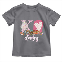 Retro Floral KY Horse Racing Graphic Toddler T Shirt Pink Gingham Southern Belle Derby Day Aesthetic
