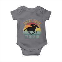 Hold My Bourbon It’s Derby Day Vintage Sunset Baby Onesie Funny Horse Racing Enthusiast Retro Graphic