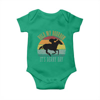 Hold My Bourbon It’s Derby Day Vintage Sunset Baby Onesie Funny Horse Racing Enthusiast Retro Graphic