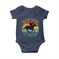 Hold My Bourbon It’s Derby Day Vintage Sunset Baby Onesie Funny Horse Racing Enthusiast Retro Graphic