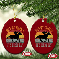 Hold My Bourbon It’s Derby Day Vintage Sunset Ceramic Ornament Funny Horse Racing Enthusiast Retro Graphic