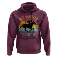 Hold My Bourbon It’s Derby Day Vintage Sunset Hoodie Funny Horse Racing Enthusiast Retro Graphic