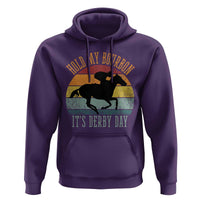 Hold My Bourbon It’s Derby Day Vintage Sunset Hoodie Funny Horse Racing Enthusiast Retro Graphic