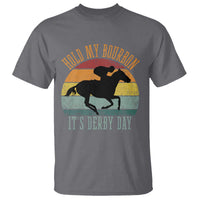 Hold My Bourbon It’s Derby Day Vintage Sunset T Shirt Funny Horse Racing Enthusiast Retro Graphic