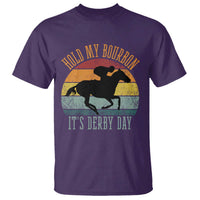 Hold My Bourbon It’s Derby Day Vintage Sunset T Shirt Funny Horse Racing Enthusiast Retro Graphic