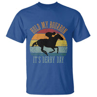 Hold My Bourbon It’s Derby Day Vintage Sunset T Shirt Funny Horse Racing Enthusiast Retro Graphic