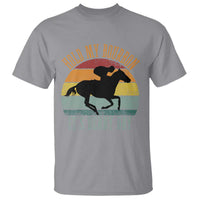 Hold My Bourbon It’s Derby Day Vintage Sunset T Shirt Funny Horse Racing Enthusiast Retro Graphic