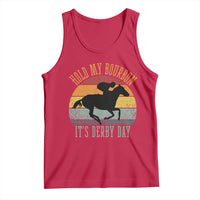 Hold My Bourbon It’s Derby Day Vintage Sunset Tank Top Funny Horse Racing Enthusiast Retro Graphic