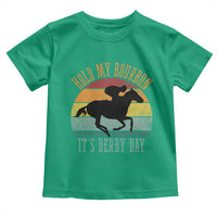 Hold My Bourbon It’s Derby Day Vintage Sunset Toddler T Shirt Funny Horse Racing Enthusiast Retro Graphic