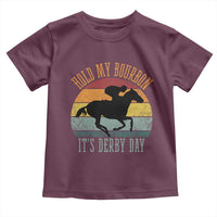 Hold My Bourbon It’s Derby Day Vintage Sunset Toddler T Shirt Funny Horse Racing Enthusiast Retro Graphic