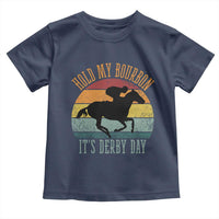 Hold My Bourbon It’s Derby Day Vintage Sunset Toddler T Shirt Funny Horse Racing Enthusiast Retro Graphic