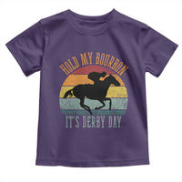 Hold My Bourbon It’s Derby Day Vintage Sunset Toddler T Shirt Funny Horse Racing Enthusiast Retro Graphic