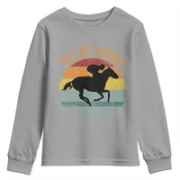 Hold My Bourbon It’s Derby Day Vintage Sunset Youth Sweatshirt Funny Horse Racing Enthusiast Retro Graphic